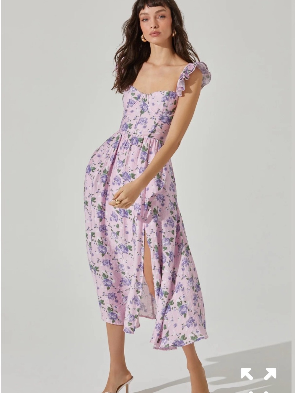 ASTR The Label Wedelia Print Midi Dress